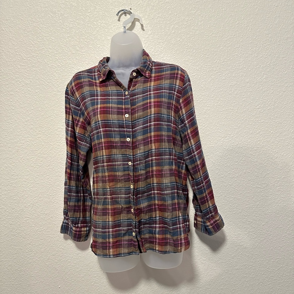 3j Workshop Johnny Was Button Down Plaid Top - image 6